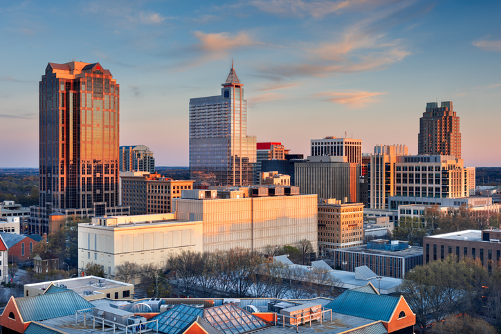 Raleigh, North Carolina, USA downtown city skyline at udsk.